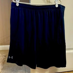 Under armor athletic shorts three pair of black athletic shorts with pockets.